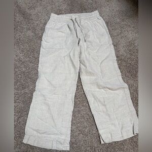 Athleta Cream Linen Pants